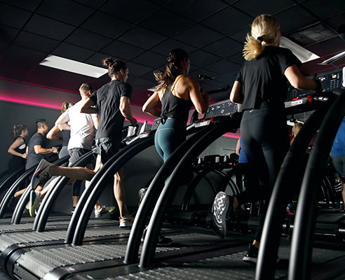 People running on treadmills